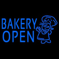 Bakery Open With Man Enseigne Néon