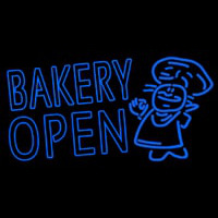 Bakery Open With Man Enseigne Néon