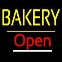 Bakery Open Yellow Line Enseigne Néon