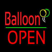 Balloon Open Block Green Line Enseigne Néon