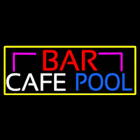 Bar Cafe Pool With Yellow Border Enseigne Néon