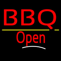 Bbq Open White Line Enseigne Néon