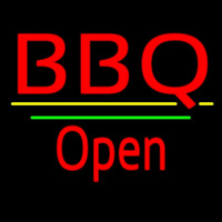 Bbq Open White Line Enseigne Néon