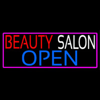 Beauty Salon Open Pink Border Enseigne Néon