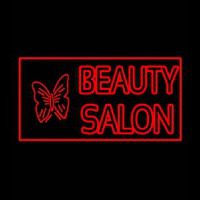 Beauty Salon With Butterfly Log Enseigne Néon