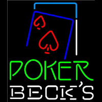 Becks Green Poker Red Heart Beer Sign Enseigne Néon