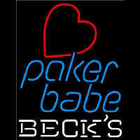 Becks Poker Girl Heart Babe Beer Sign Enseigne Néon