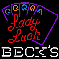 Becks Poker Lady Luck Series Beer Sign Enseigne Néon