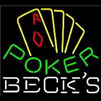 Becks Poker Yellow Beer Sign Enseigne Néon