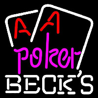 Becks Purple Lettering Red Aces White Cards Beer Sign Enseigne Néon