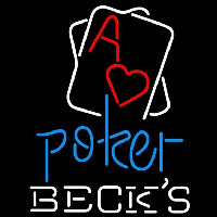 Becks Rectangular Black Hear Ace Beer Sign Enseigne Néon