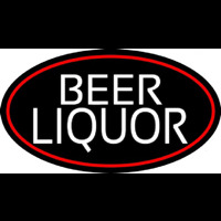 Beer Liquor Oval With Red Border Enseigne Néon
