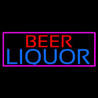 Beer Liquor With Pink Border Enseigne Néon