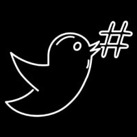 Bird With Hashtag Logo Enseigne Néon