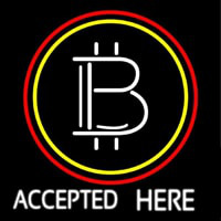 Bitcoin Accepted Here Enseigne Néon