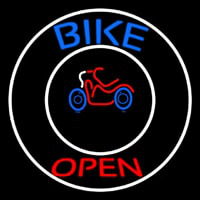 Blue Bike Open With Border Enseigne Néon
