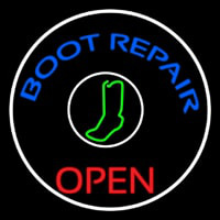 Blue Boot Repair Open Enseigne Néon