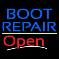 Blue Boot Repair Open With Line Enseigne Néon
