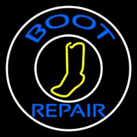 Blue Boot Repair With Logo Enseigne Néon
