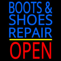 Blue Boots And Shoes Repair Open Enseigne Néon