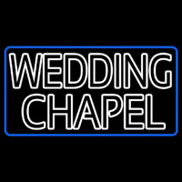 Blue Border Double Stroke Wedding Chapel Enseigne Néon