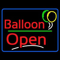 Blue Border Open Balloon Green Line Enseigne Néon