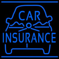 Blue Car Insurance Logo Enseigne Néon