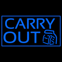 Blue Carry Out Enseigne Néon