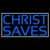 Blue Christ Saves Enseigne Néon