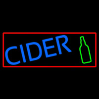 Blue Cider With Red Border Enseigne Néon