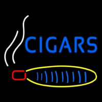 Blue Cigars With Logo Enseigne Néon