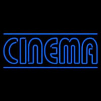 Blue Cinema With Lines Enseigne Néon