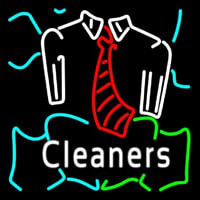 Blue Cleaners With Shirt Enseigne Néon