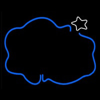 Blue Cloud With Star Enseigne Néon