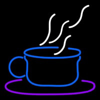 Blue Coffee Cup Enseigne Néon