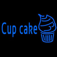 Blue Cupcake With Cupcake Enseigne Néon