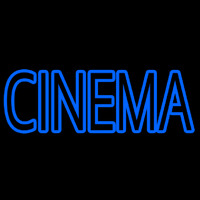 Blue Double Stroke Cinema Enseigne Néon