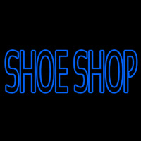 Blue Double Stroke Shoe Shop Enseigne Néon