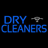 Blue Dry Cleaners Logo Enseigne Néon
