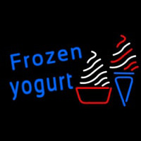 Blue Frozen Yogurt With Logo Enseigne Néon