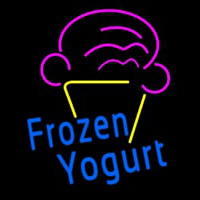 Blue Frozen Yogurt With Logo Enseigne Néon