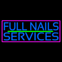 Blue Full Nail Services Enseigne Néon