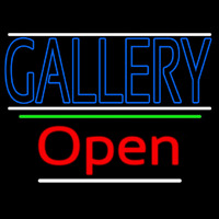 Blue Gallery With White Line With Open 3 Enseigne Néon