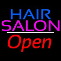 Blue Hair Salon Open White Line Enseigne Néon