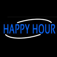 Blue Happy Hour Enseigne Néon