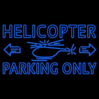 Blue Helicopter Parking Only Enseigne Néon