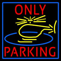 Blue Helicopter Parking Only With Blue Border Enseigne Néon