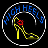 Blue High Heels With Logo Enseigne Néon