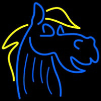 Blue Horse Logo Enseigne Néon