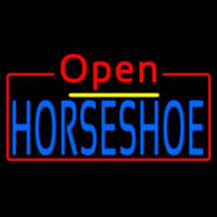 Blue Horseshoe Open Enseigne Néon